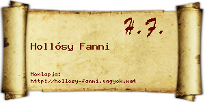Hollósy Fanni névjegykártya